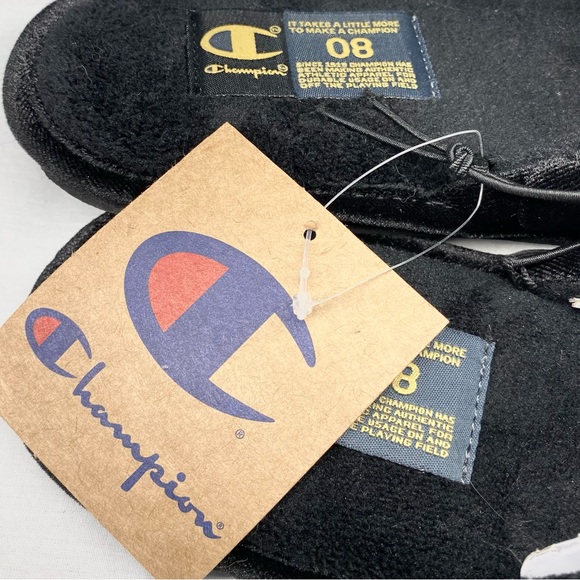NWT Champion Sleepover Lux Black/Gold Men's Slipper Size 8 Men’s - Picture 8 of 13